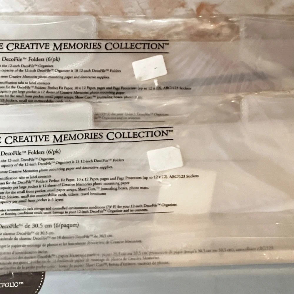 Creative Memories 12x12 Scrapbook Pages Protectors DecoFile Folders Lot NEW